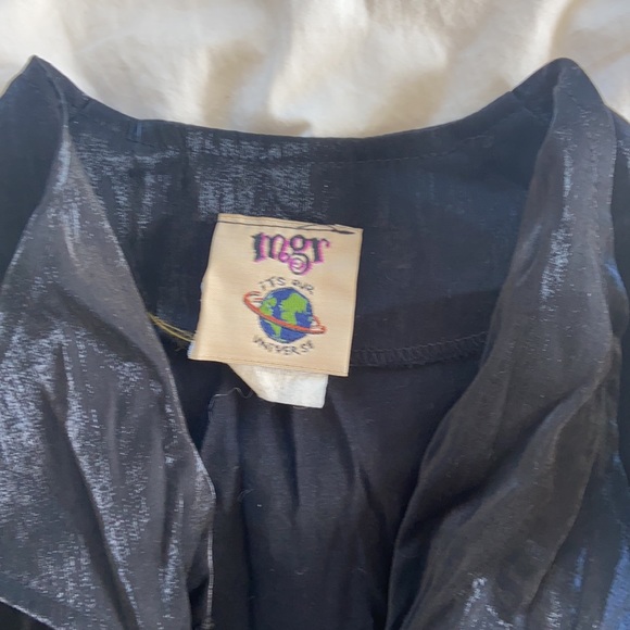 MGR VINTAGE BLACK SHINY BLOUSE - Picture 3 of 4